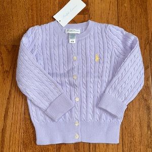 NWT Lavender Baby Cardigan 18 months